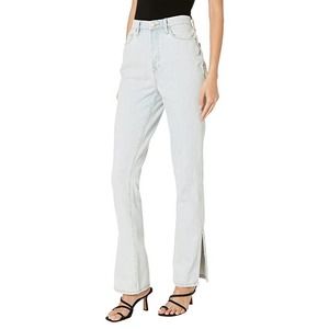 Blank NYC Blue The Cooper Slim Straight Leg Jeans Slit Detail NWT Size 24